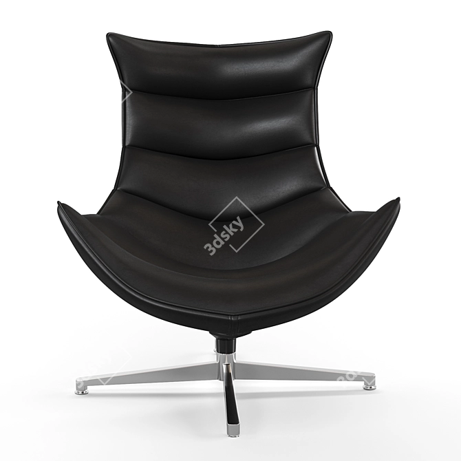 Modern Cocoon Leather Chair 3D model image 4