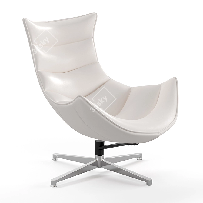 Modern Cocoon Leather Chair 3D model image 5