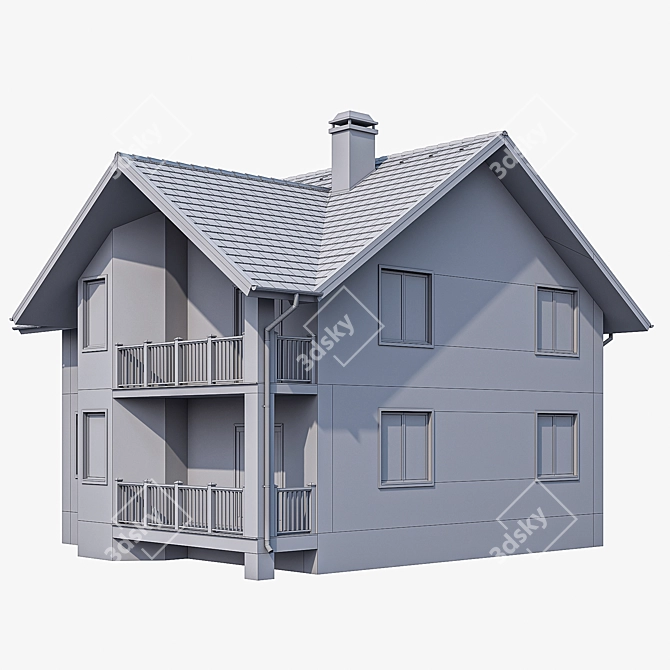 Bayview Cottage with Dual Balconies 3D model image 5