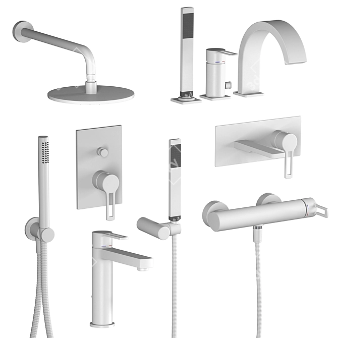 Paffoni Ringo-West Set: Complete Shower Solution 3D model image 3