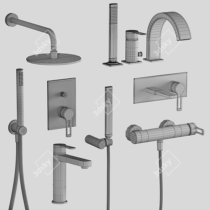 Paffoni Ringo-West Set: Complete Shower Solution 3D model image 7