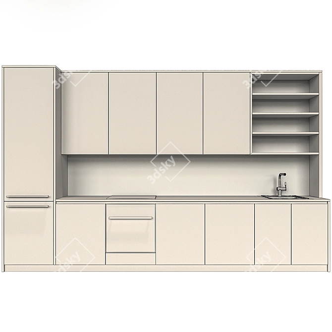 Sleek Kitchen 2016 3D model image 3