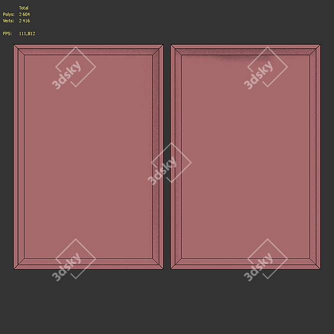 Modern Frame Set: 2 Minimalist Frames with 5 Material Options 3D model image 7