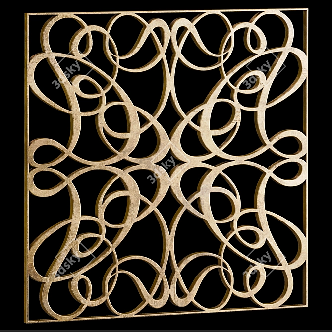 Square Decorative Panels Set 5 3D model image 3