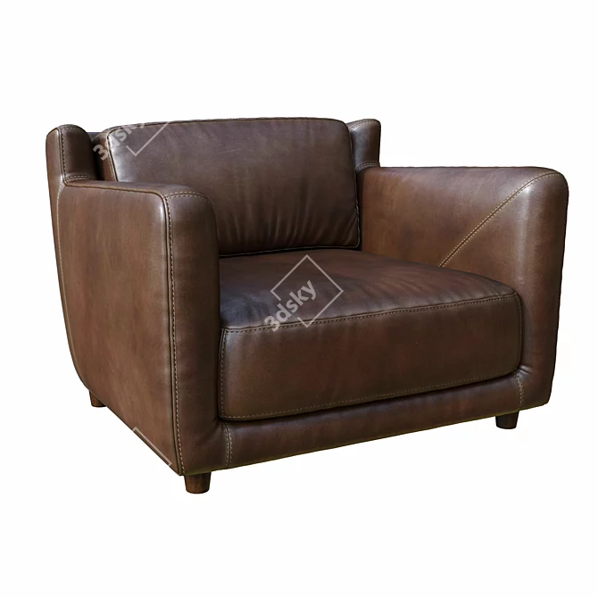 Modern Baxter Bergere Longe Armchair 3D model image 3