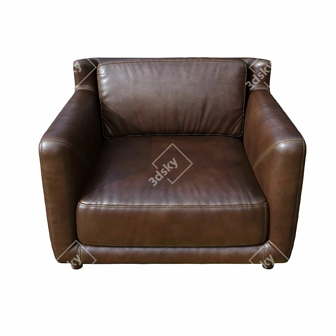 Modern Baxter Bergere Longe Armchair 3D model image 4