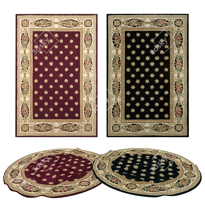 Versatile Set of 8 Rugs: No 321 3D model image 1