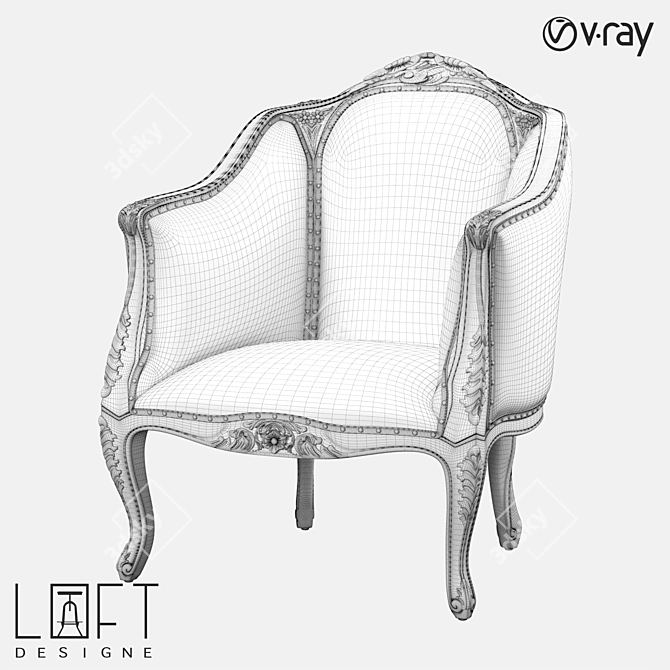 Modern Armchair in LoftDesigne 4106 3D model image 2