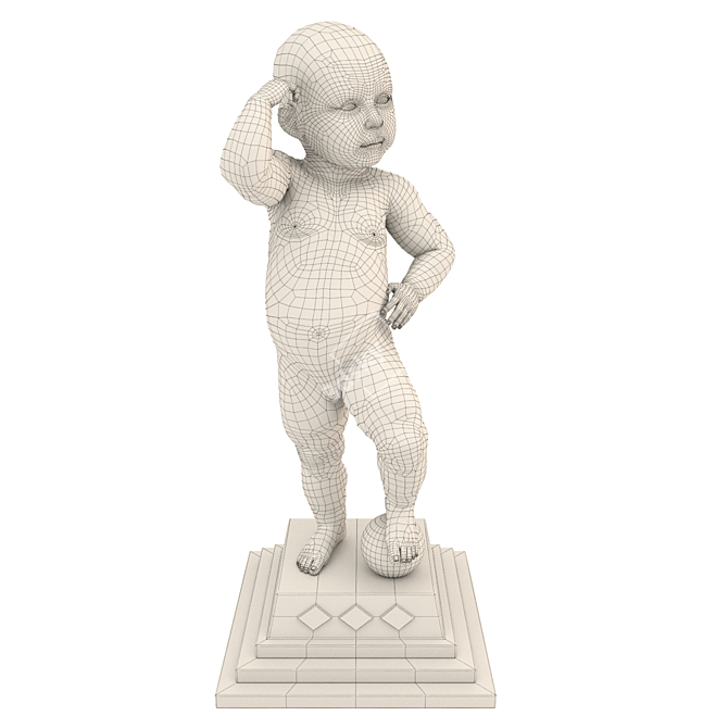 Whimsical Kids Decor Sculpture 3D model image 2