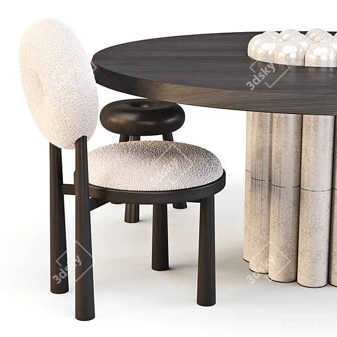 Emmanuelle Simon Raku Yaki Dining Set 3D model image 2