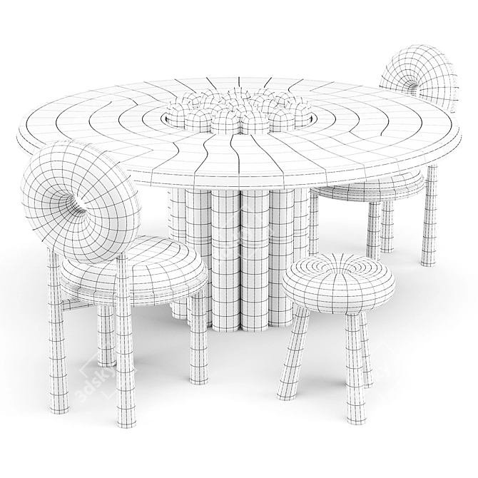 Emmanuelle Simon Raku Yaki Dining Set 3D model image 3