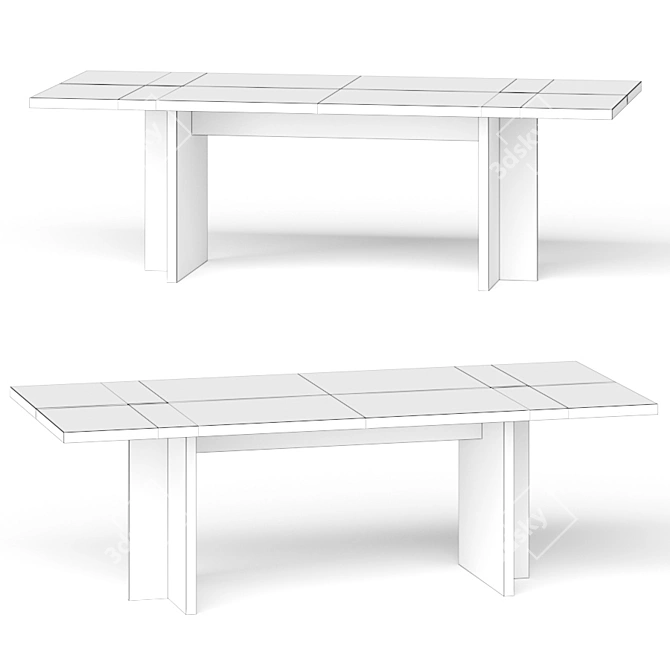 Paradox Natural Oak Dining Table: Sleek and Timeless 3D model image 2