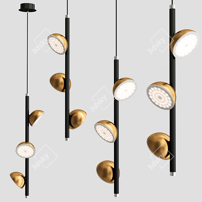 Elegant April Ring Pendant Light 3D model image 3