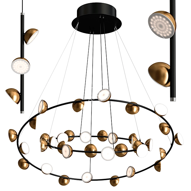 Elegant April Ring Pendant Light 3D model image 5