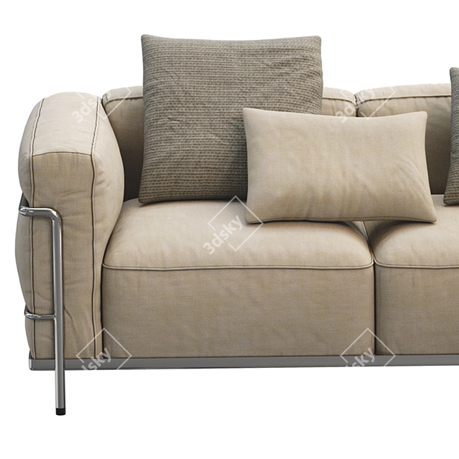 Contemporary Cassina LC3 3-Seater Sofa 3D model image 2