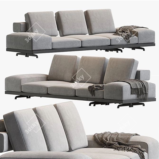 Luxury Wing Sofa: Flexform Elegance 3D model image 1