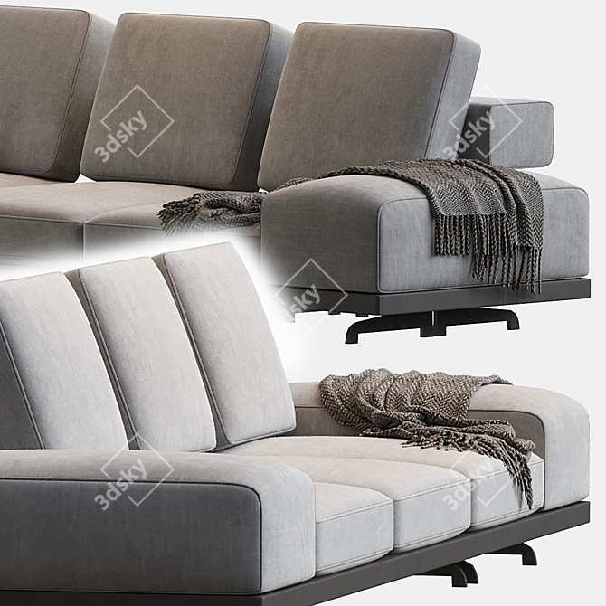 Luxury Wing Sofa: Flexform Elegance 3D model image 2