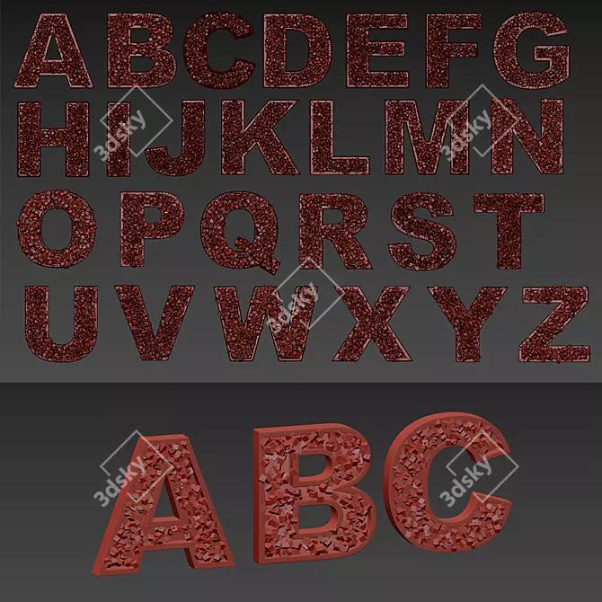 Stabilized Moss Alphabet 3D model image 3