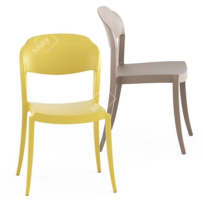 Sleek Stackable Side Chair: Strauss 3D model image 2