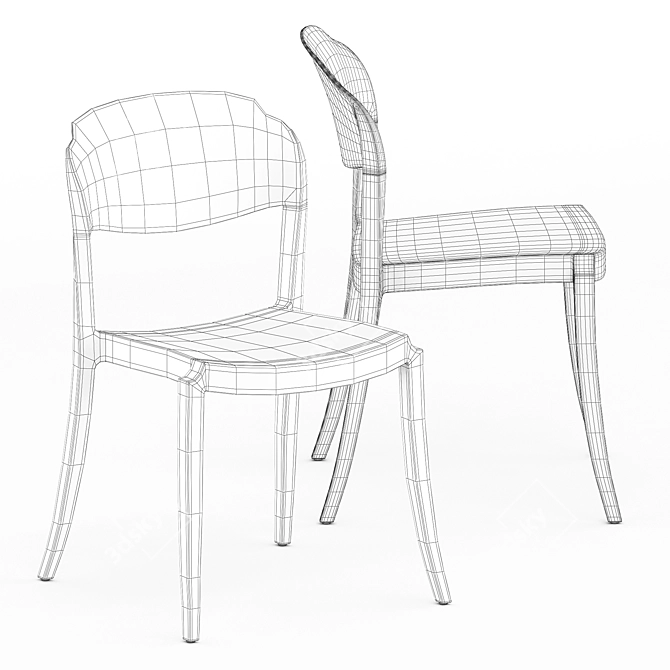 Sleek Stackable Side Chair: Strauss 3D model image 5