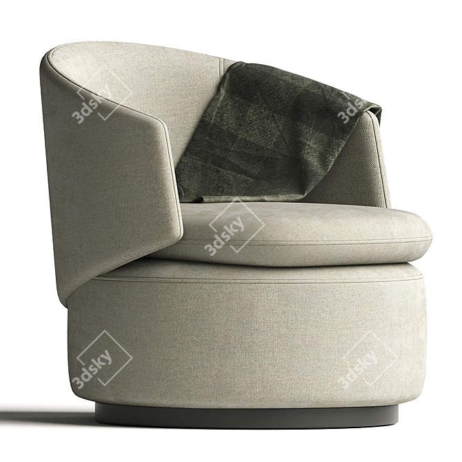 Modern Swivel Chair: Crescent Comfort 3D model image 1