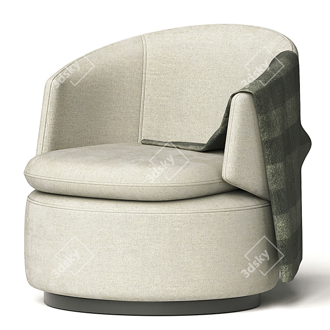 Modern Swivel Chair: Crescent Comfort 3D model image 3