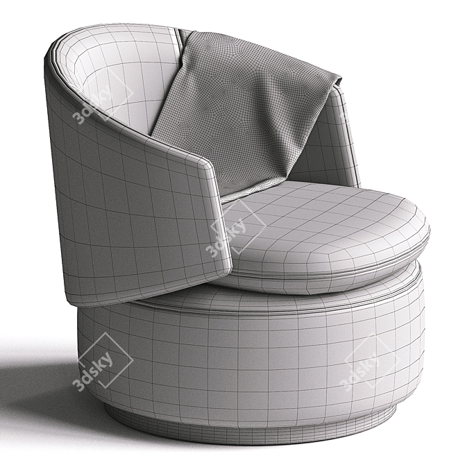 Modern Swivel Chair: Crescent Comfort 3D model image 4