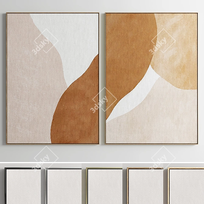  Elegant Gallery 195: Set of Frame Paintings 3D model image 1