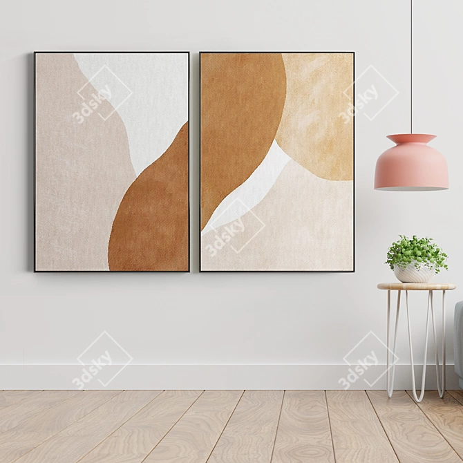  Elegant Gallery 195: Set of Frame Paintings 3D model image 3