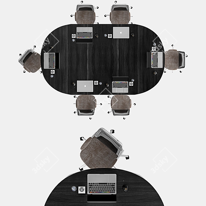 Modern Conference Table 22 3D model image 4