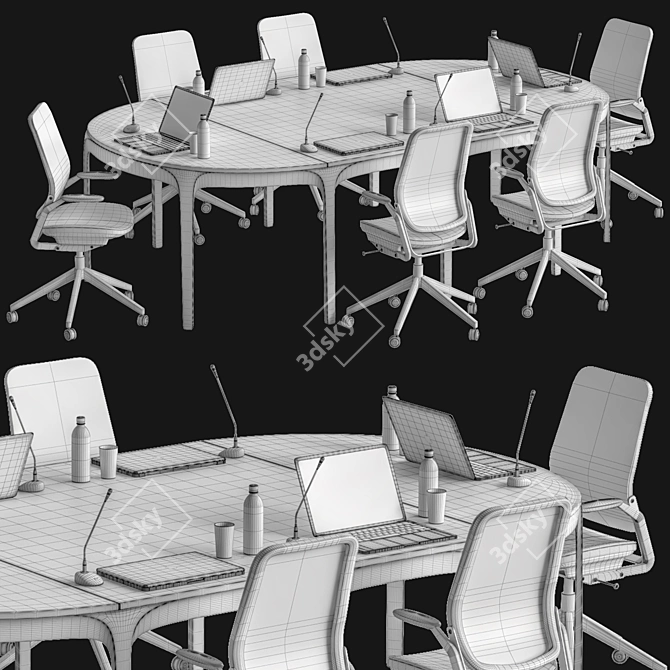 Modern Conference Table 22 3D model image 6