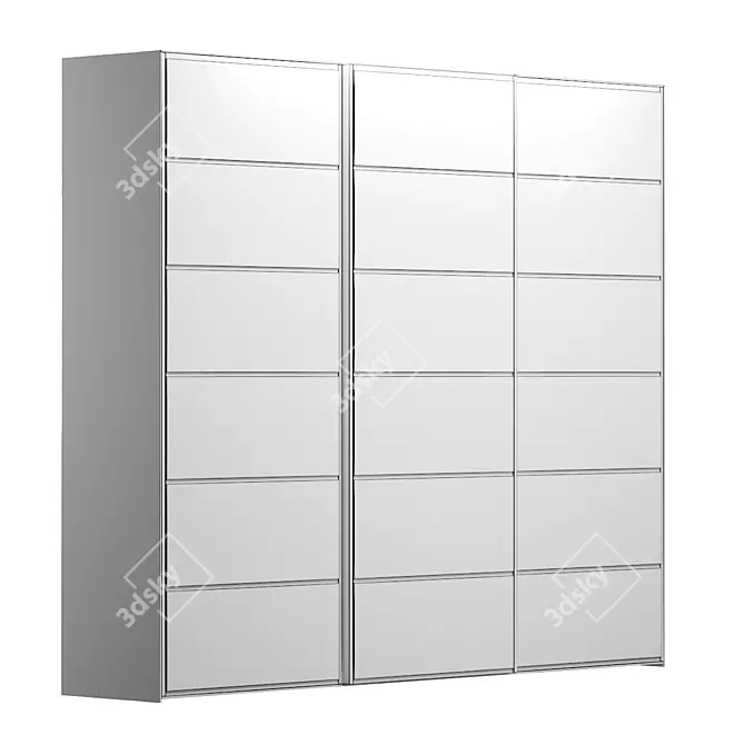 Custom Sliding Wardrobe Doors with Lacquered Glass 3D model image 3