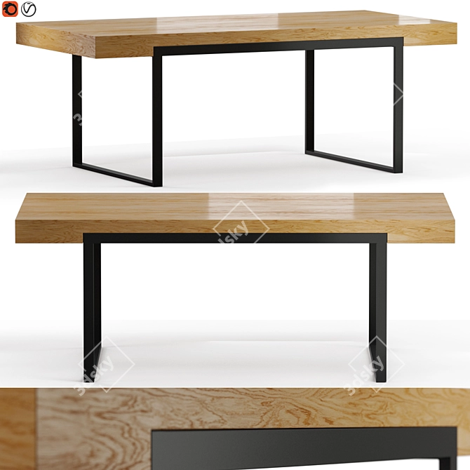 Elegant Offset Table: Milla & Milli 3D model image 1