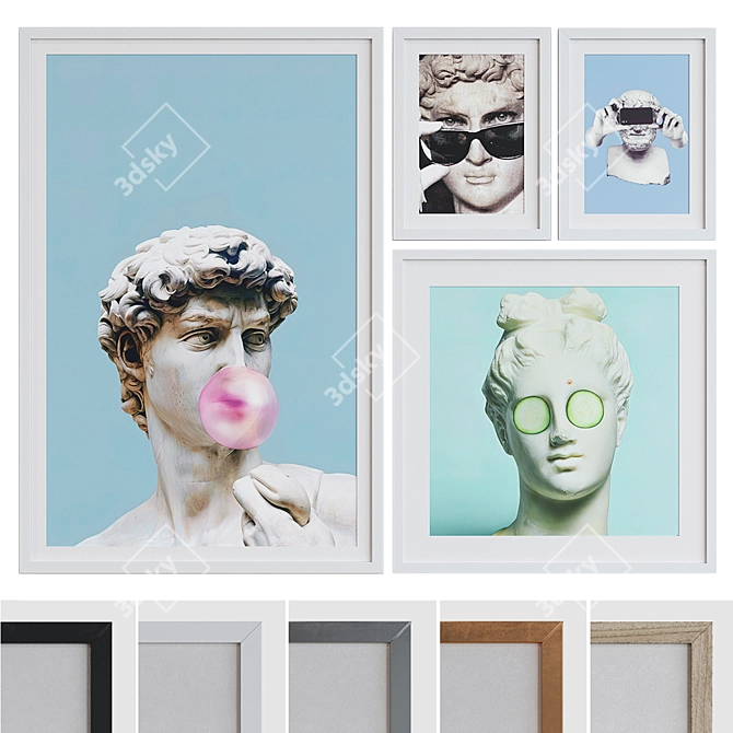 Modern Collage Picture Frame Set 3D model image 1