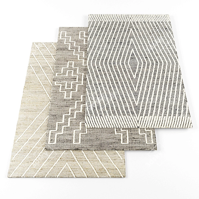 High-Resolution Jute Rugs Set 3D model image 1