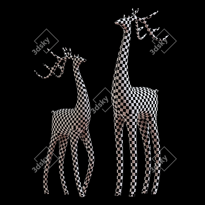 Elegant Deer Sculptures - 3D Max 2015 3D model image 6