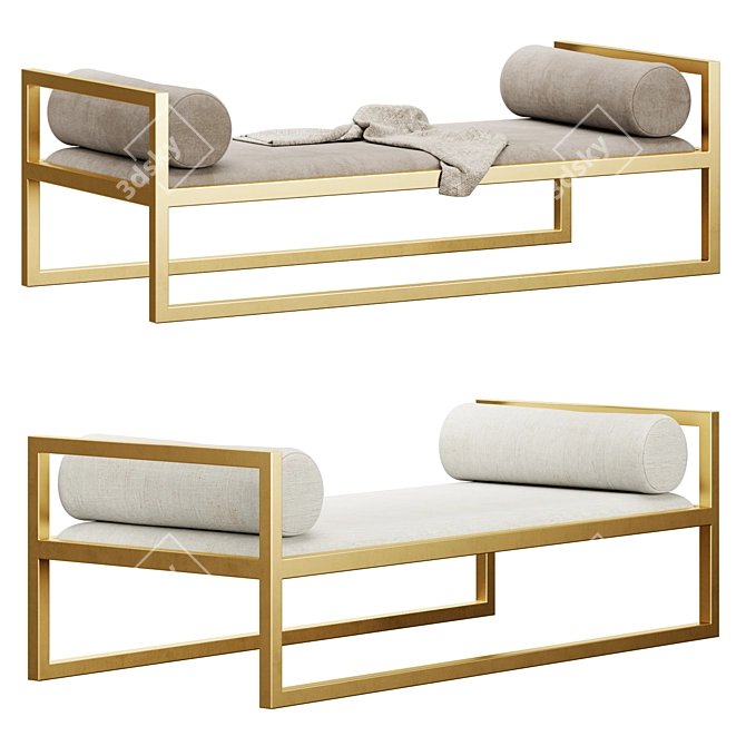 Golden Avenue Daybed: Stylish and Elegant 3D model image 2