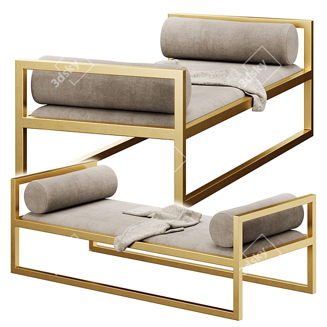 Golden Avenue Daybed: Stylish and Elegant 3D model image 3