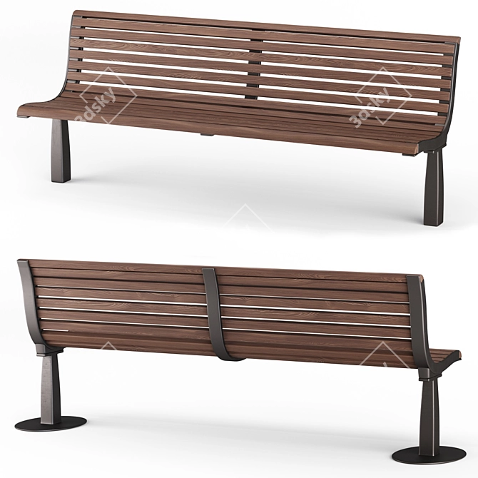 Outdoor Bench: Sk.20 3D model image 1