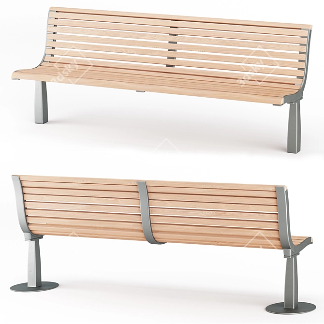 Outdoor Bench: Sk.20 3D model image 2