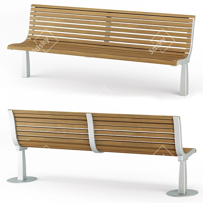 Outdoor Bench: Sk.20 3D model image 3