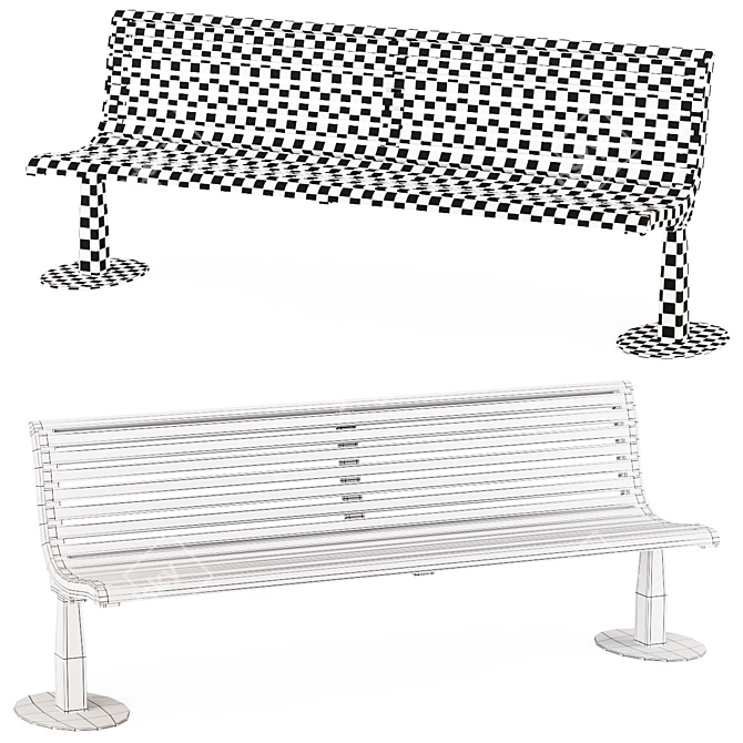 Outdoor Bench: Sk.20 3D model image 5