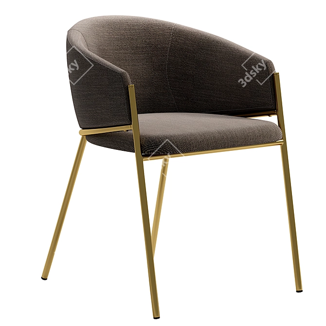 Elegant Blue Velvet Armchair 3D model image 8