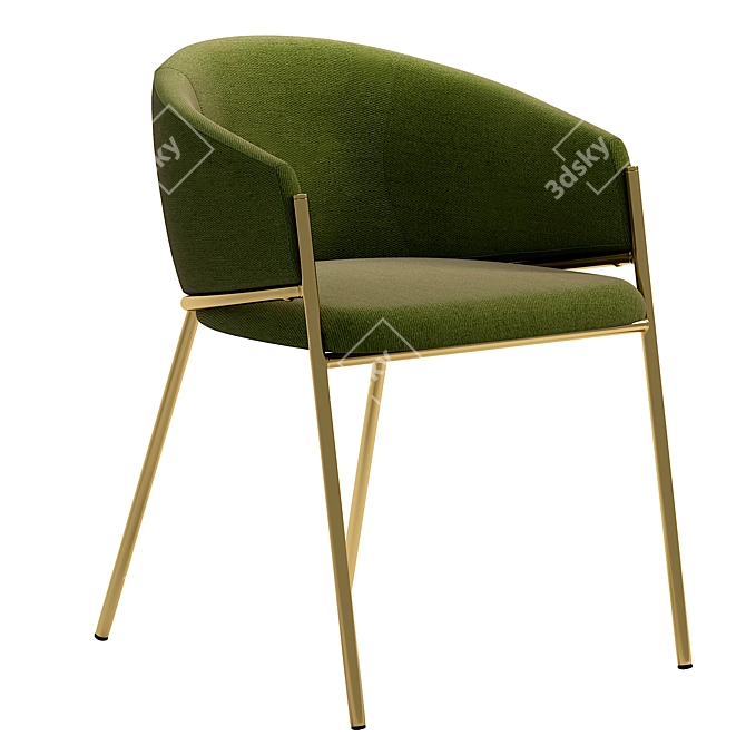 Elegant Blue Velvet Armchair 3D model image 11