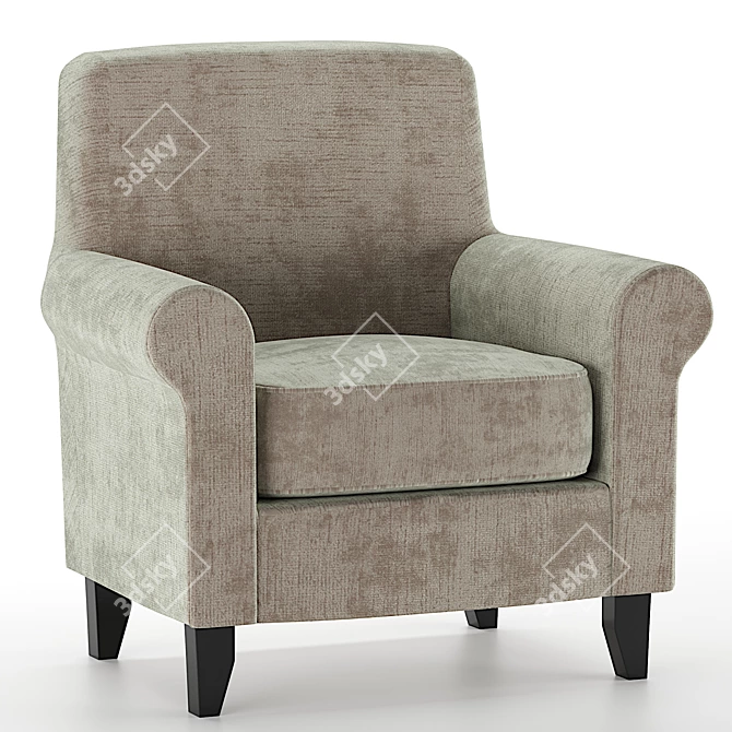 Tula Fabric Accent Chair: Durability and Style 3D model image 2