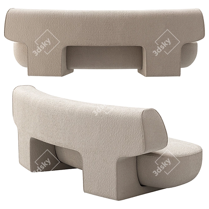 Elegant Litho Sofa: Modern Design 3D model image 2