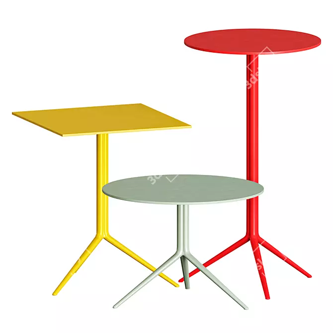 Elegant Elliot Aluminum Table 3D model image 2