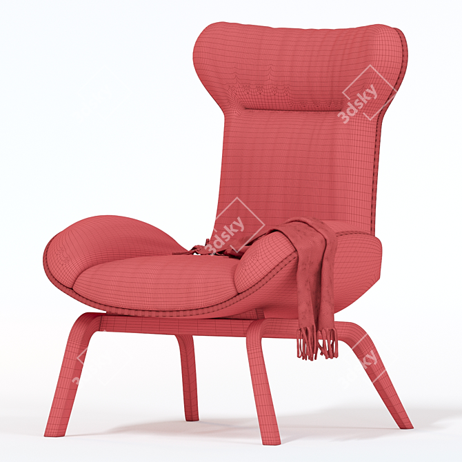 ErgoLux Padded Armchair 3D model image 4