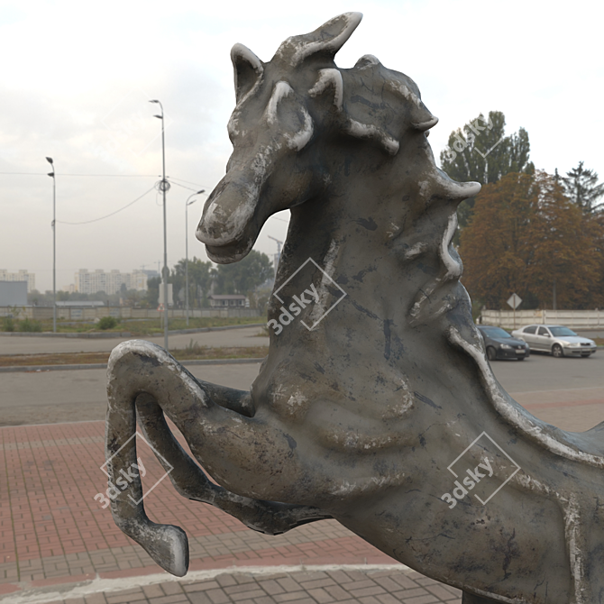 Elegant Equine Sculpture 3D model image 2