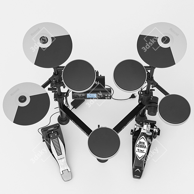 Compact Electronic Drum Set Tama Iron Cobra 3D model image 2